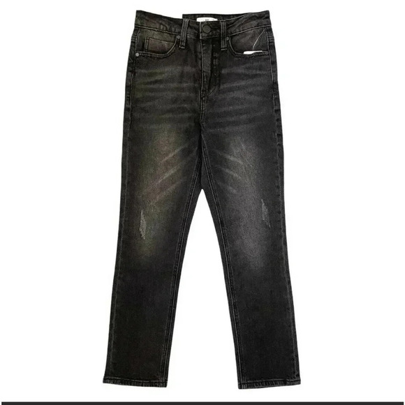 bp Denim - bp high rise distressed crop jeans black wash Sz 16 Nordstrom Blogger Denim